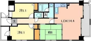 フローレンス幟町【4階】の間取り