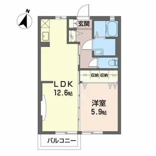 ジュネスTOUMEI A【1階】の間取り