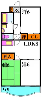 プレステージ小松原【2階】の間取り