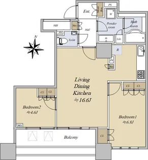 ザ ・湾岸タワーレックスガーデン【17階】の間取り