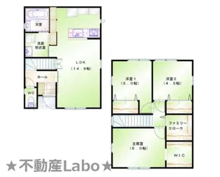 徳島県板野郡藍住町奥野字乾【一戸建】の間取り