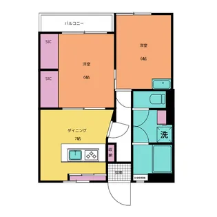 新桜ケ丘第二コーポ【1階】の間取り