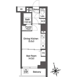 コンフォリア・リヴ品川南大井【5階】の間取り