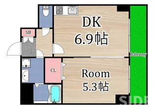 グランピア河原【1階】の間取り