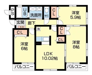 SOLEIL SANNO【1階】の間取り