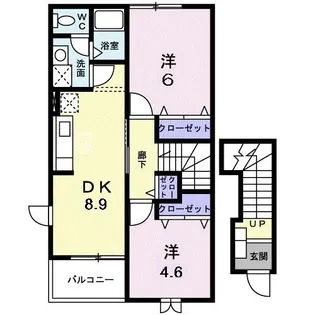 サンライトヒルズ弐番館【2階】の間取り