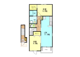 ウエスト リバー 勢田 A棟【2階】の間取り