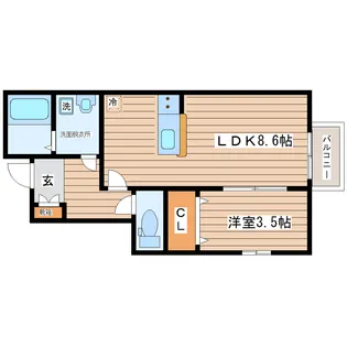 LINK STAGE砂押A【1階】の間取り