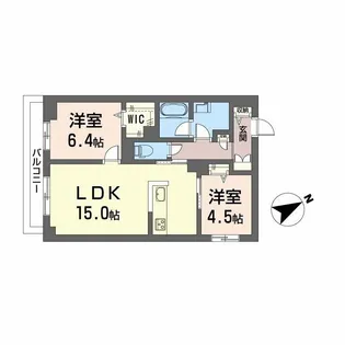 カーサ・アチェロ【2階】の間取り