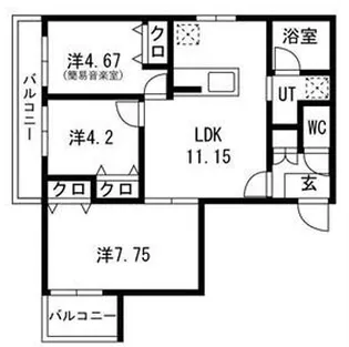 エス.フィールド奏(カナデ)【2階】の間取り