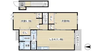 ジェルメ五十鈴【2階】の間取り