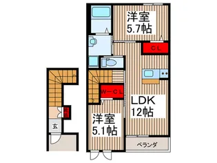 ルフォンII【2階】の間取り