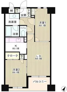 コンフィール日本橋アクアシティ【3階】の間取り