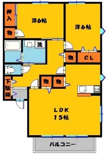 メゾンドクレールB【2階】の間取り