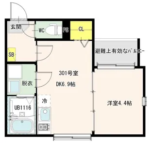 Seasons Terrace五反野【3階】の間取り