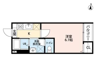 グランイーズ長町【1階】の間取り