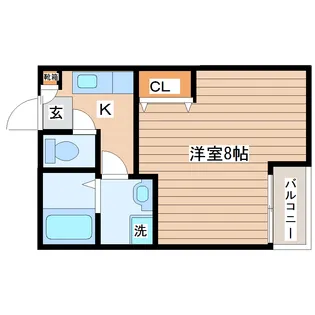 クレフラスト愛宕橋C【1階】の間取り