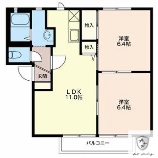 フローラE【1階】の間取り