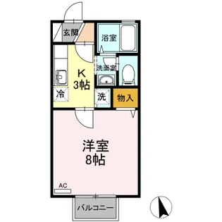 ジュネス南栄【1階】の間取り