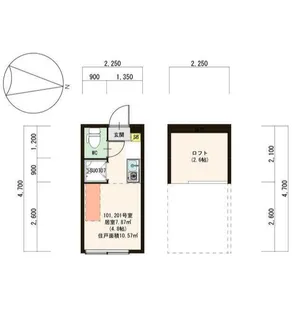 ハーモニーテラス池袋本町【2階】の間取り