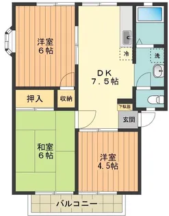 サンライフクレセントアレイA【1階】の間取り