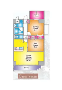 プレド・ラガール【7階】の間取り