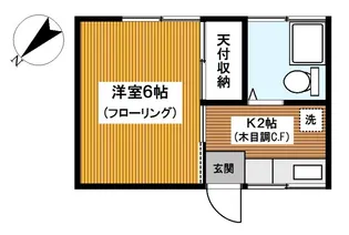 Kハイツ2号棟【1階】の間取り