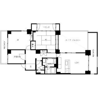 新屋敷セントラルハイツ【7階】の間取り