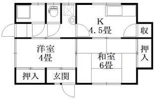 第3コーポ林荘【1階】の間取り