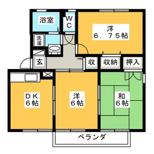 ハイカムール大北 B棟【1階】の間取り