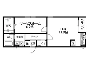 アジュール【1階】の間取り