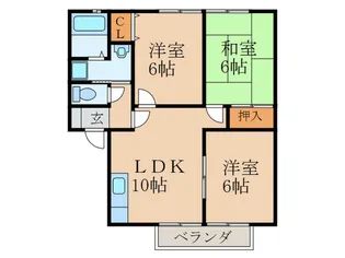 ロワジ-ルハイツ【2階】の間取り