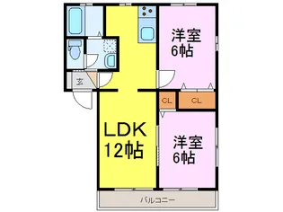 クレスト小堤B【1階】の間取り