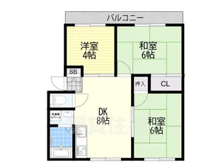 サンパーク北野【1階】の間取り