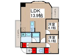 グリーンホーム南行徳【2階】の間取り