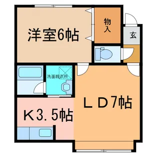 ラ・ポレール啓北【2階】の間取り