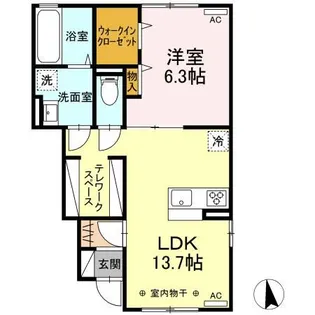 ルミエールすみれ【1階】の間取り