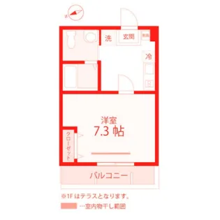 ハーミットクラブハウス衣笠IIB号棟【3階】の間取り