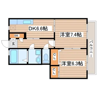 バリュージュ笹II【2階】の間取り