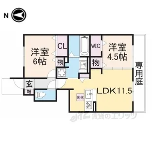 ヴェルドミール・ムツミ【1階】の間取り