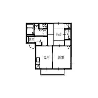 西中央ハイツII【1階】の間取り