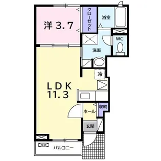 テンダーパレス【1階】の間取り