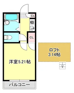 パレスシモイフク【1階】の間取り
