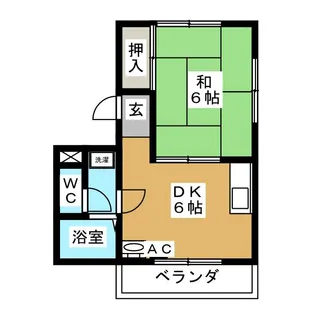 ハッピー勝田【1階】の間取り