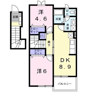ハピネスホーム桜A【2階】の間取り