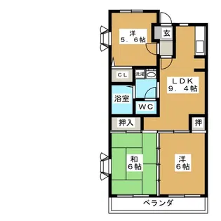 フレアウイング林【2階】の間取り
