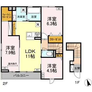 アビタシオンE【2階】の間取り