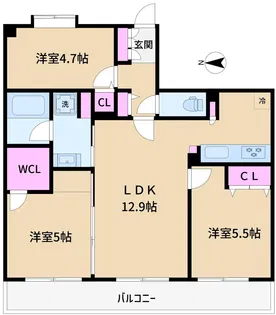 ライオンズシティ竹の塚【2階】の間取り