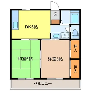 宇賀神ハイツ【2階】の間取り