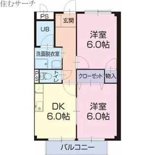 SurplusベルスクエアくすII【1階】の間取り
